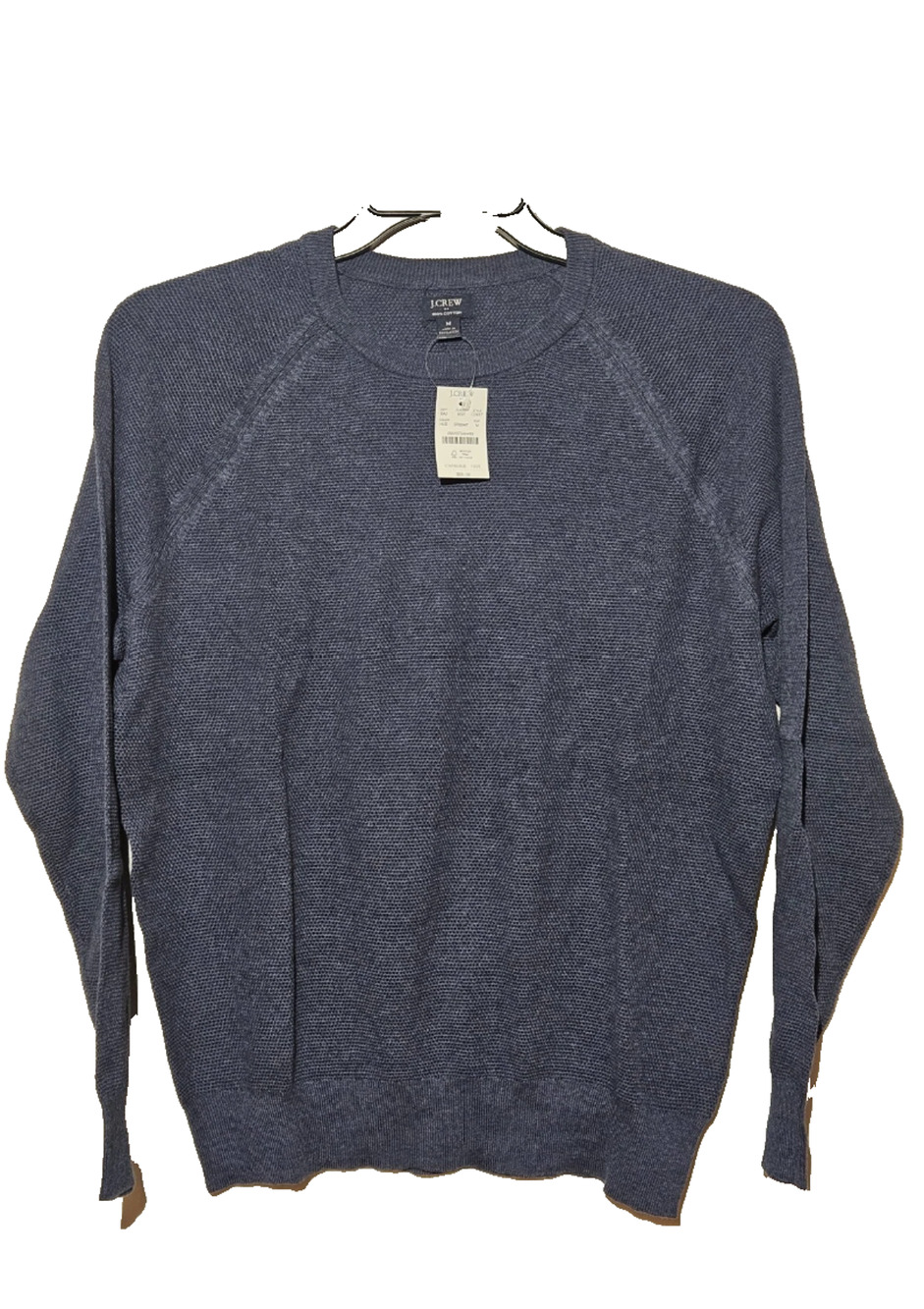 Lightweight J. Crew Mens Blue Waffle Knit Crewneck Sweater Large
